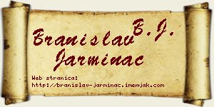 Branislav Jarminac vizit kartica